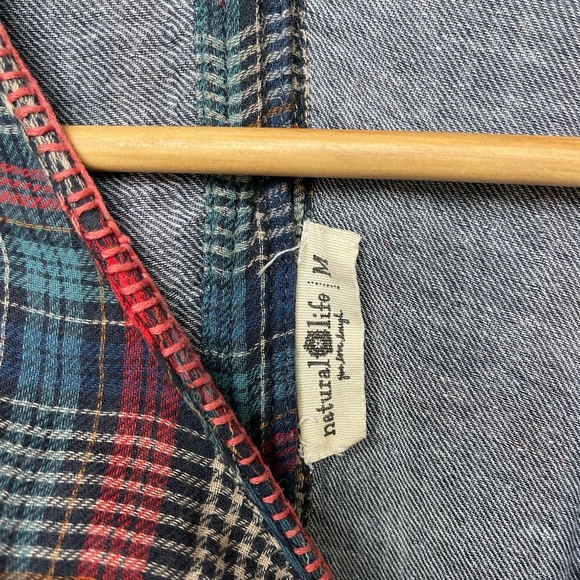 100% Cotton Natural Life Multicolor Plaid Midi Dress | Medium - Picture 2 of 14